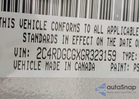 2016 Dodge Grand Caravan Sxt z USA, uszkodzony, nr VIN 2C4RDGCGXGR323159